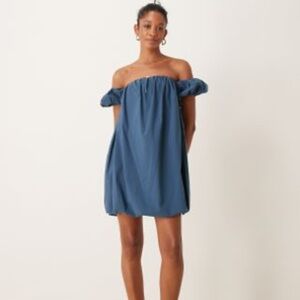 ASOS Off-Shoulder Blue Dress
